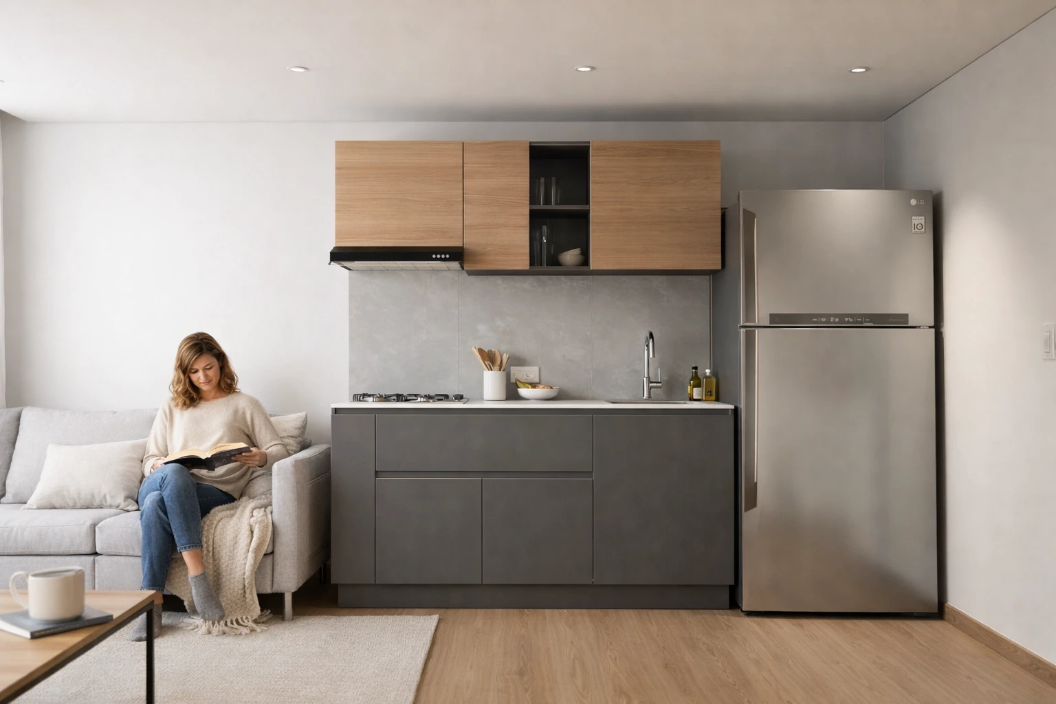 Cocina Economica obra gris